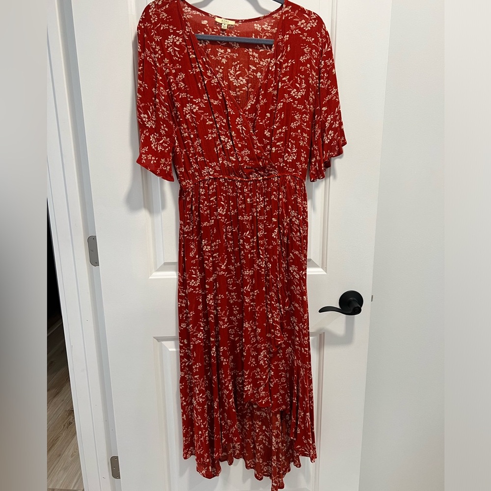 Roolee | Kori America Red Floral Dress | Size M